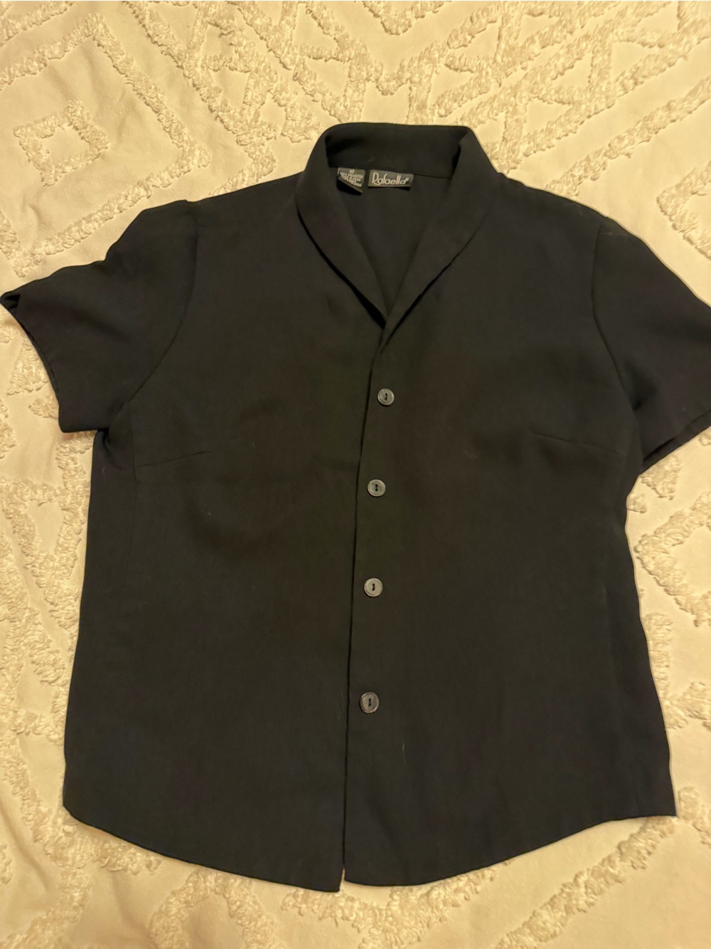 Vintage Rafaella Black Button-Down Women's Top